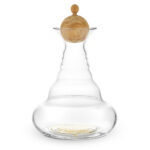 Karaffe Alladin 1,3l Gold - Blume des Lebens - Olivenholzstöpsel - mundgeblasen