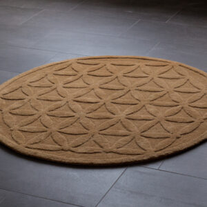 Handgetufteter Teppich - Blume des Lebens - Zimt