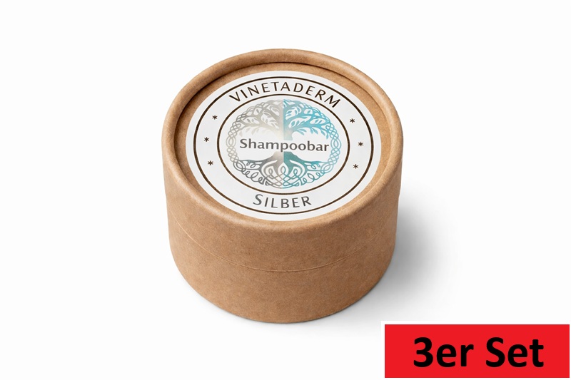 VITADERM, Shampoobar, Silber, 3x50g, Kolloide, NeueWeltShop
