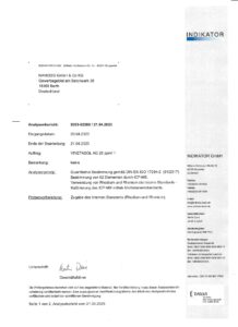 NeueWeltShop, VINETASOL, kolloidales Silber, 25ppm, 500ml, Prüfbericht1