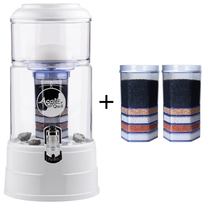 neueweltshop-acalaquell-standwasserfilter-einsteigerpaket-premium-mini-kristallklar-weiß