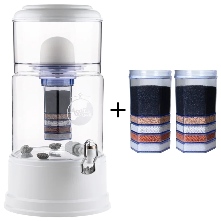 neueweltshop-acalaquell-standwasserfilter-einsteigerpaket-premium-smart-kristallklar-weiß