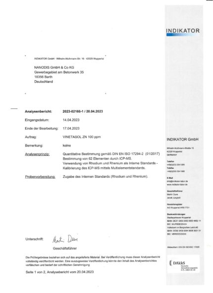 Vinetasol - kolloidales Zink 100ppm, 500ml – Bild 2