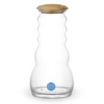 Krug Cadus Family 1,5l white - Blume des Lebens - Zirbenholzdeckel - mundgeblasen