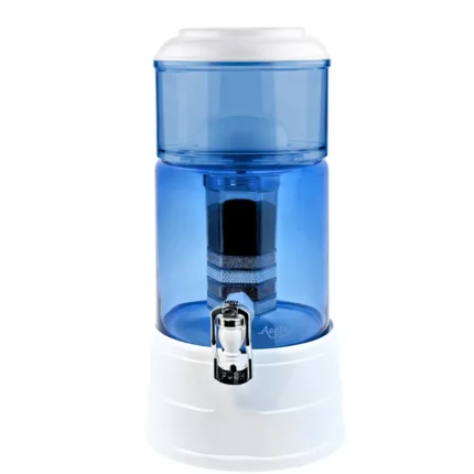 AcalaQuell Mini Wasserfilter Blau mit kleinem Logo / Weiß