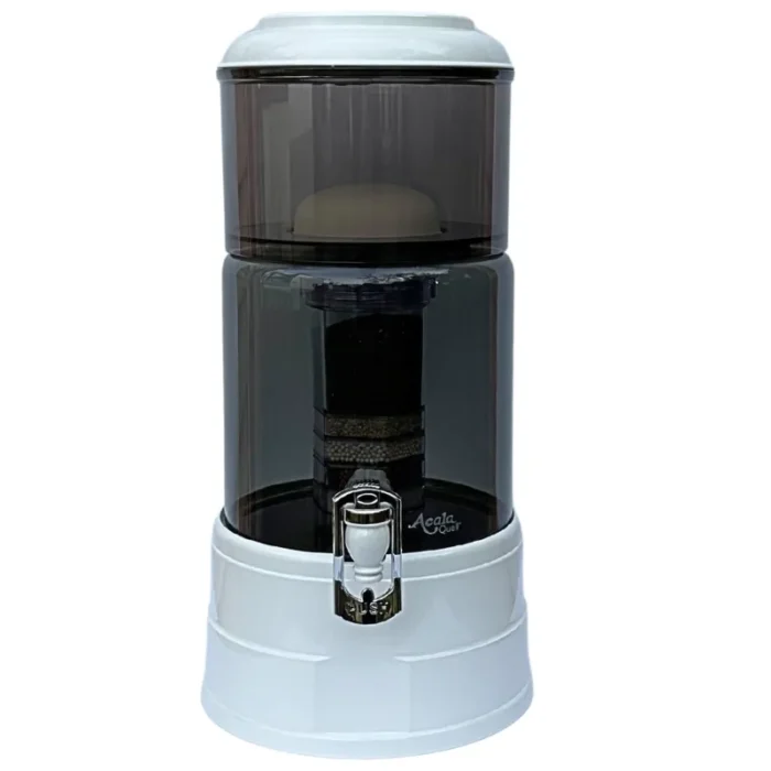 AcalaQuell Mini Wasserfilter Anthrazit mit kleinem Logo / Weiß