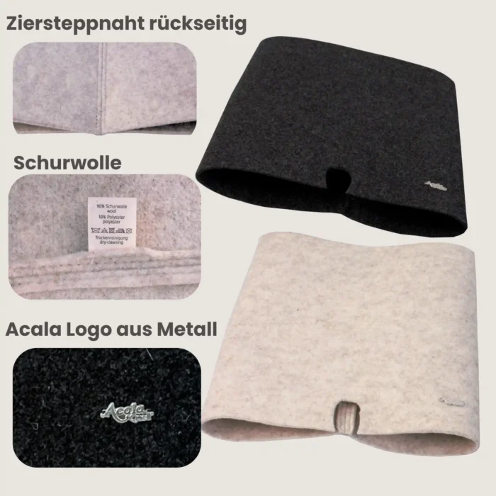 Acala Lichtschutz aus Schurwolle für Standfilter mit Holzdeckel & Sockel – Beige oder Anthrazit