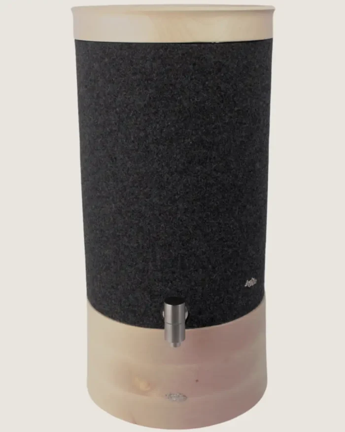 Acala Lichtschutz aus Schurwolle für Standfilter mit Holzdeckel & Sockel – Beige oder Anthrazit