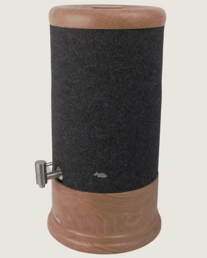 Acala Lichtschutz aus Schurwolle für Standfilter mit Holzdeckel & Sockel – Beige oder Anthrazit