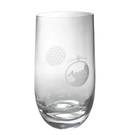 Acala Trinkglas Valentin 350 ml mit Gravur Blume des Lebens