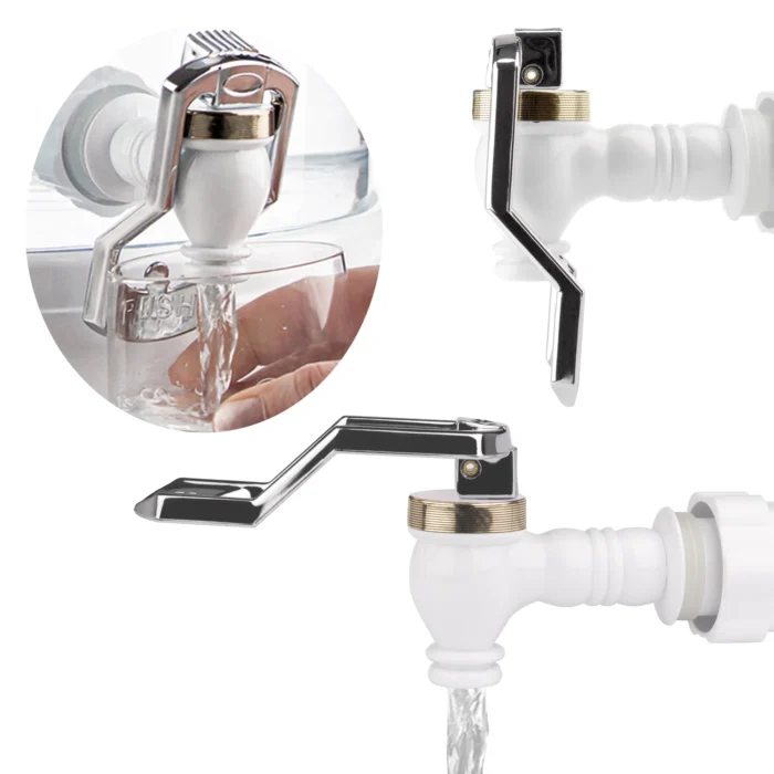 AcalaQuell® Kunststoffhahn weiß für Standwasserfilter – inkl. Dichtungen