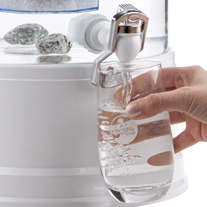 AcalaQuell® Kunststoffhahn weiß für Standwasserfilter – inkl. Dichtungen