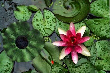Algenseerose ALSERO im Gartenteich zwischen Seerosen
