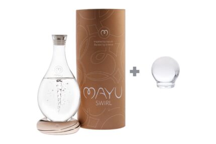 MAYU Essentials Kit Earth – Swirl Karaffe mit Porzellansockel Earth und Glasdeckel