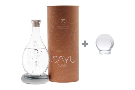 MAYU Essentials Kit Greystone – Swirl Karaffe mit Glasdeckel und Verpackung