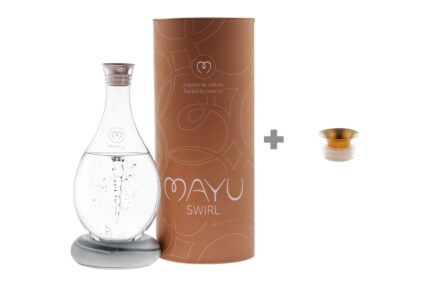 MAYU Gold Touch Set – Swirl Karaffe Greystone mit goldenem Ausgießer