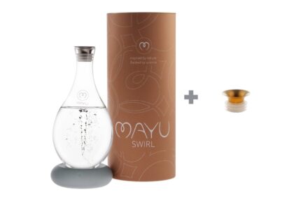 MAYU Gold Touch Set – Swirl Karaffe Dolomite mit goldenem Ausgießer