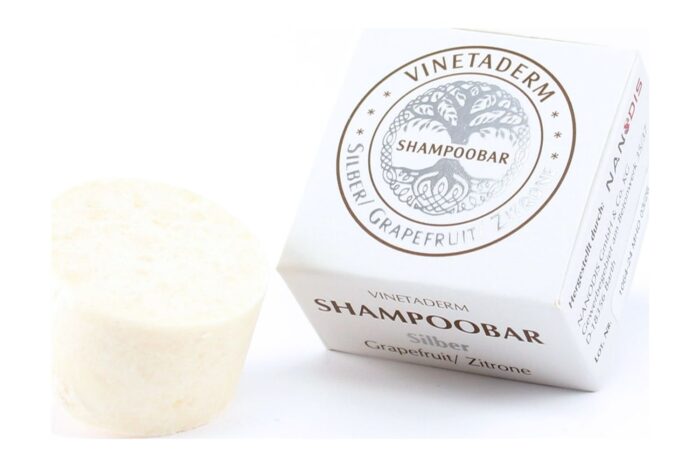 Shampoobar mini Silber mit Verpackung, Duft Grapefruit-Zitrone