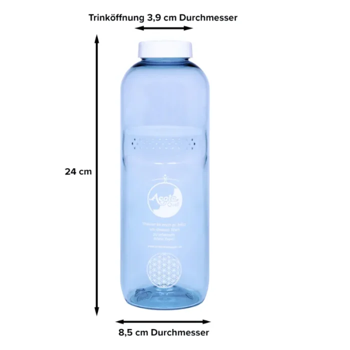 Acala Trinkflasche Grip 1,0 L mit weißem Deckel – Ansicht 3